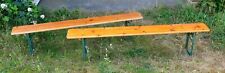 PAIRE de BANCS, banc ancien, design, banc jardin, mixed sources, bois & métal .