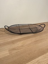 Corbeille Panier à Fruits Plat Grillage Noir