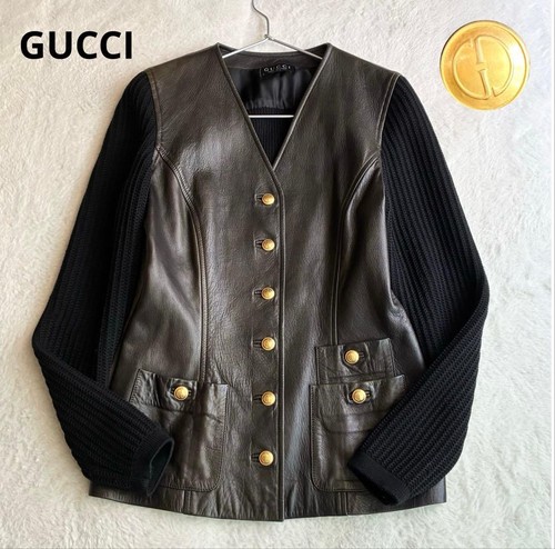 Veste tricot cuir - veste, gucci