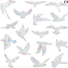 20 Pièces Autocollants Fenêtre Anti-Collision Oiseaux Décalcomanies Fenêtre Ois