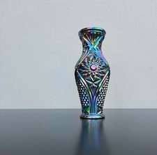 Vase verre moulé pressé carnival irisé (iridescent carnival glass) Eda Brockwitz
