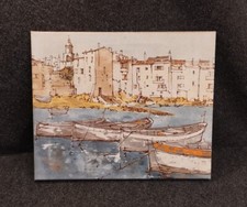 HST signée BERNARD DUFOUR (1922-2016) Port De La Ponche à ST Tropez 60-70