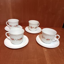4 Tasses Et Soucoupes Arcopal