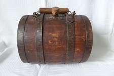 Tonnelet de vigneron ancien - bois et fer forgé
