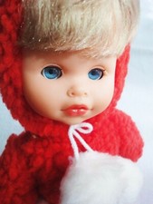 POUPEE BELLA vintage NEUF jamais jouée 30cm pyjama Rouge Yeux Bleu 30cm 