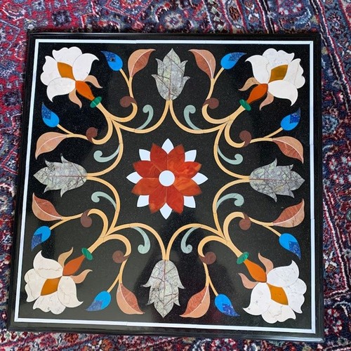 Square black marble top - 15",