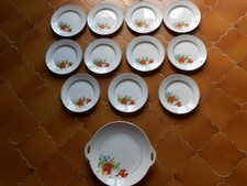 Plat et 11 Petites Assiettes LUNEVILLE "Fleurs des Champs"