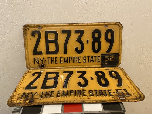 New york 1951 pair license - new,