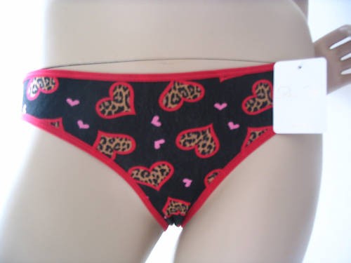 Culotte slip coeur léopard