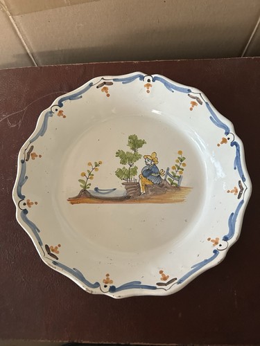 Assiette ancienne faïence - en,