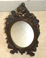ancien miroir psychè  décor sculpture en bois résine  fleurs