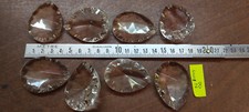 8 anciennes pampilles verre cristal pour lustres lampes restauration