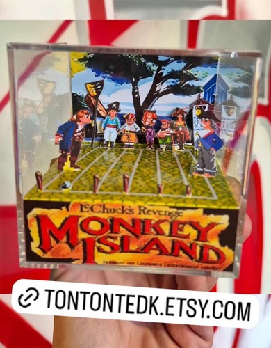 Diorama cube monkey island - cube, 3d