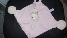 doudou plat lapin rose pattes
