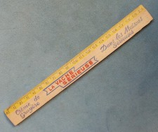 Ancienne règle en bois publicitaire  La Vache Sérieuse N°2 Double décimètre