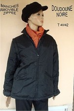 MANTEAU DOUDOUNE MOLLETONNEE NOIRE NEUVE T 40/42