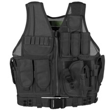 MFH Gilet Marine Airsoft Tactique Armée Sécurité Militaire Poids Léger Noir