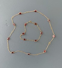 Magnifique parure or 18 Carats - Collier et bracelet - pierres rouges