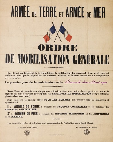 Ordre mobilisation 1914 - mobilisation,