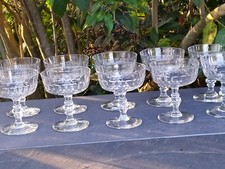Baccarat 6 Coupes à Champagne  en Cristal Taillé XIXeme , Anciennes .