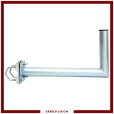 Fixation Balcon et Mât Déport 45 cm Ø 48 mm en Acier Parabole Antenne