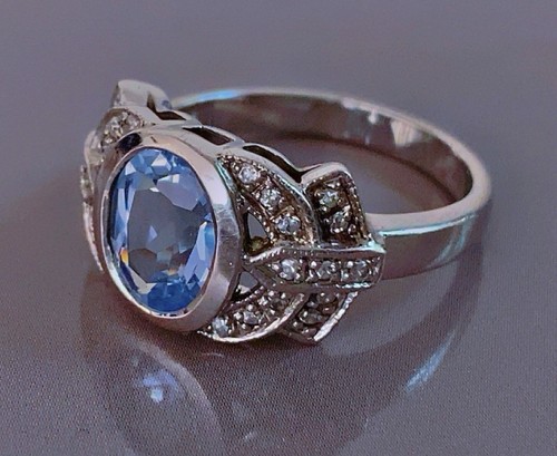 Ancienne bague argent - , topaze