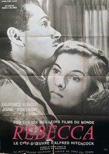 REBECCA (1940) - ALFRED HITCHCOCK - Affiche 120 x 160 cm - ressortie - Bon état