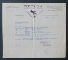 Facture SUISSE 1936 LA CHAUX DE FONDS PEDOS CURVIMETRE  illustrée 58