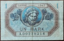 Billet de 1 Mark SARRE 1947