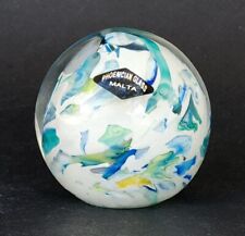 Très jolie BOULE DE SULFURE PRESSE PAPIER en VERRE signé PHOENICIAN MALTE