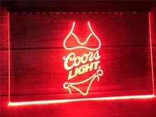 Coors Light Beer Bikini Bar Pub LED Neon Light Sign cadeau maison sexy taille...
