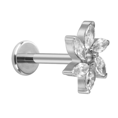 Micro labret titane rosace - labret,