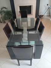 Table TENERE + 6 chaises TRECCIA (Roche Bobois)