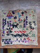 TRES ANCIENNE TAPISSERIE STYLE ABECEDAIRE