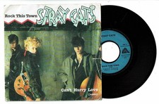 STRAY CATS Vinyl 45T 7 ROCK THIS TOWN -CAN'T HURRY LOVE Rockabilly ARISTA 102971