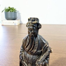 Statuette Chinoise dorée – Dieu taoïste Chine – Sculpture ancienne