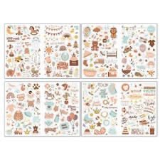 Kit Scrapbooking Enfant 212 Pièces Stickers pour Album Naissance Bébé 8 Feuil...