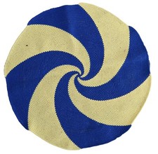 Tapis rond contemporain ORA 77cm coton 2021 France fait main Braided