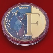 Médaille F - France - dorure à l'or fin 24 carats qualité Belle épreuve neuve. 