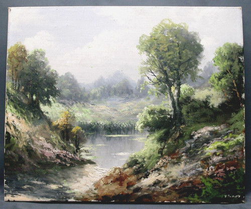 Tableau huile sur toile - , vers