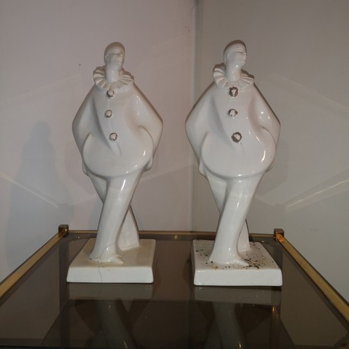 Paire statues pierrots art - pierrots,
