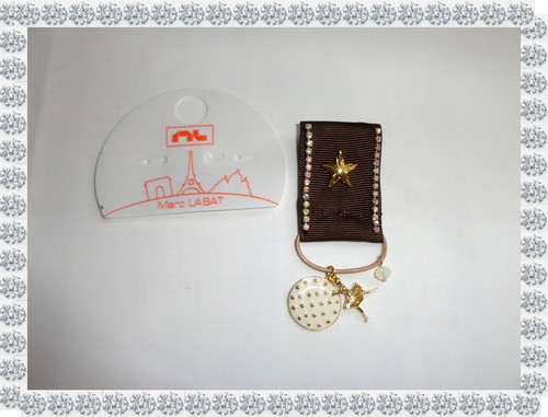Broche fantaisie galon marron - broche,