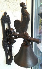 CLOCHE MURALE COQ EN FONTE 