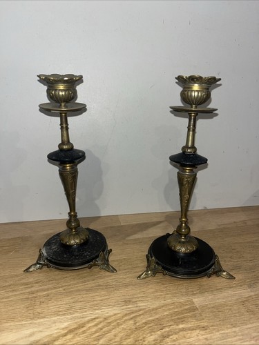 Paire bougeoirs bronze - paire, de