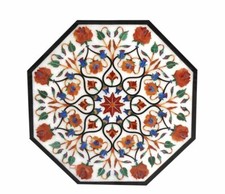 30 " Marbre Centre Table Haut Handmade Incrustation Demi Précieux Pierres