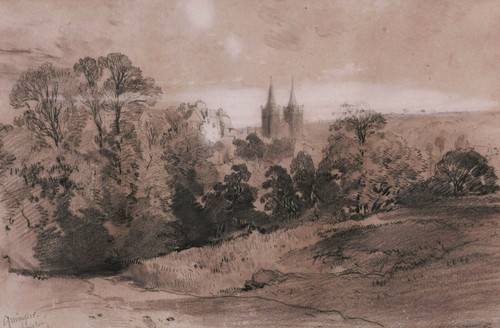 Eugène ciceri dessin fusain - eugène,