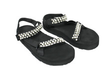 MAJE Chaussures Femmes EU 39 / UK 6 Sandales Noires Détails En Strass Et Perles