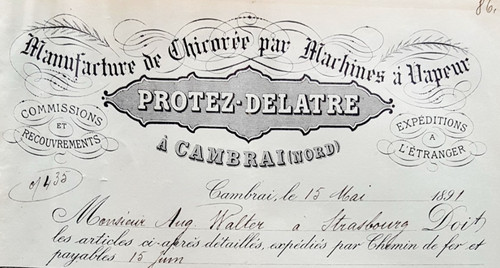 Facture 1891 chicorée - facture,
