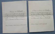 FAIRE PART MARIAGE 1883 baron