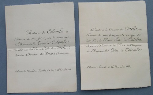 Faire part mariage 1883 - faire,